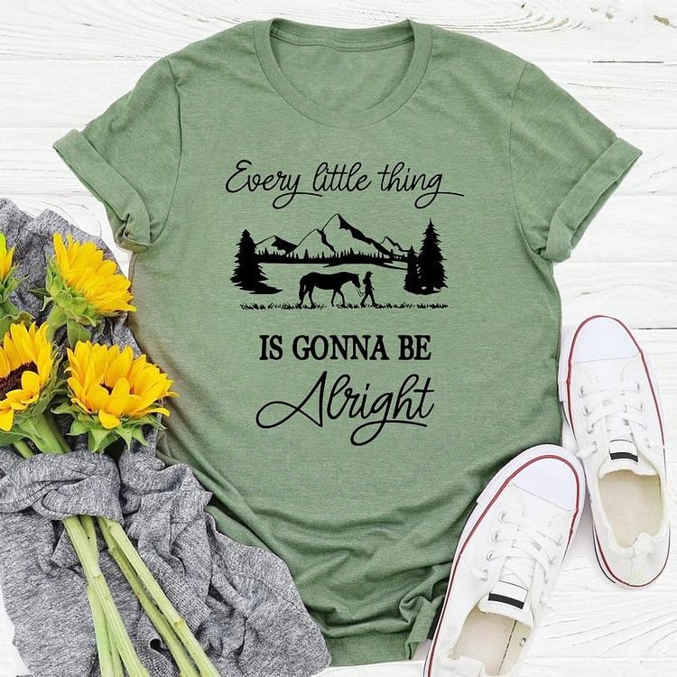 ANB - very little thing is gona be alright village life Retro Tee -03891
