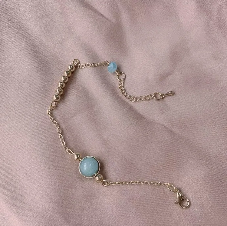 Blue Gemstone Good Luck Bracelet for BFF-Mayoulove