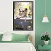 Diamond Painting -DIY Full Square Drill Bubbles and White Tiger(40x60cm)
