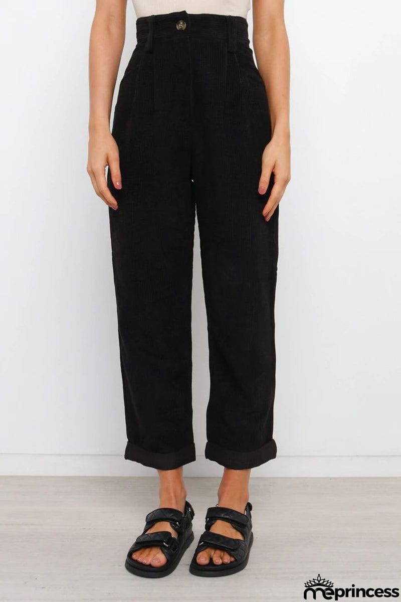 High Waisted Baggy Corduroy Pant