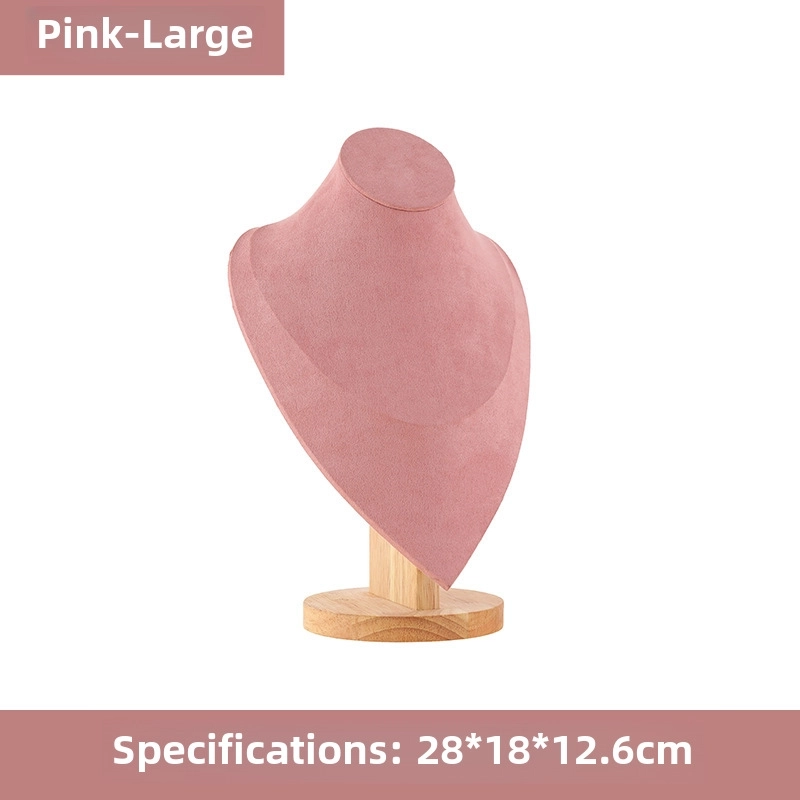 High-grade Jewelry Bracelet Jewelry Jewelry Props Flannel Wood Stitching One Pendant Necklace Display Rack