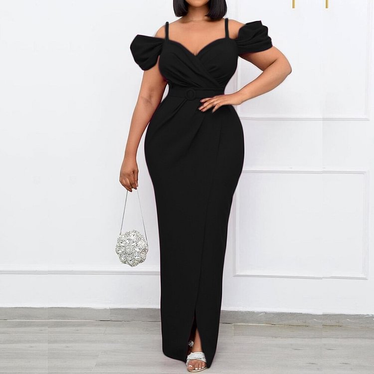 African Americans fashion QFY Evening Dresses For Women Dinner Gowns New African V-neck Bodycon Sexy Long Dress Wedding Party Outfits Tenue Africaine Femme Ankara Style QueenFunky