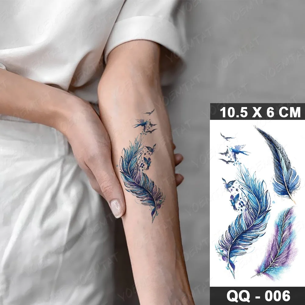 Waterproof Temporary Tattoo Sticker Owl Pink Flowers Flash Tatoo Swallow Butterfly Bird Hand Wrist Fake Tatto For Body Art Women