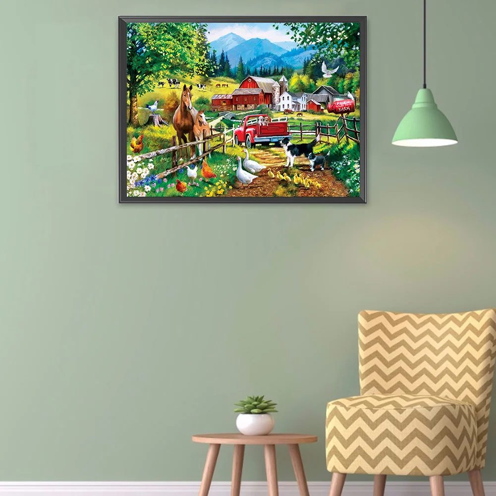 Diamond Painting - Full Round Drill - Truck Farm(40*30cm)