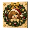 Kit de peinture de perles &agrave; cadre DIY pour chiot de couronne de No&euml;l 20x20cm