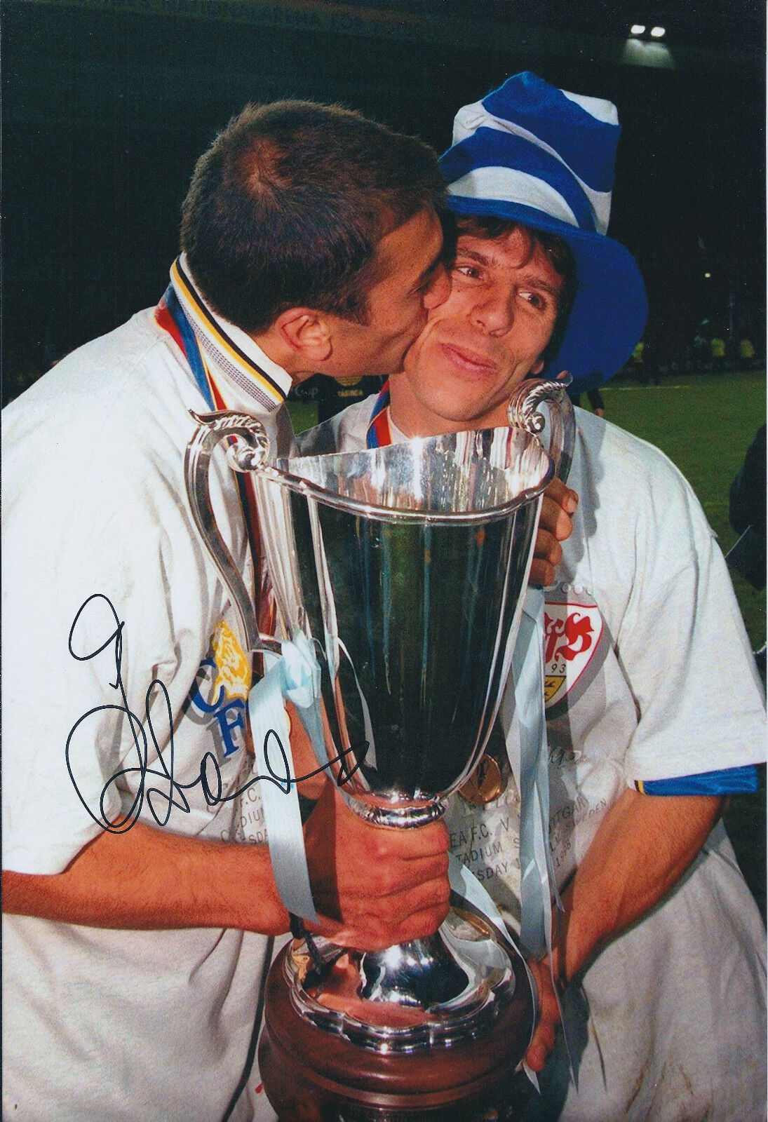 Gianfranco ZOLA SIGNED COA Autograph 12x8 Photo Poster painting AFTAL CHELSEA UEFA Winner RARE