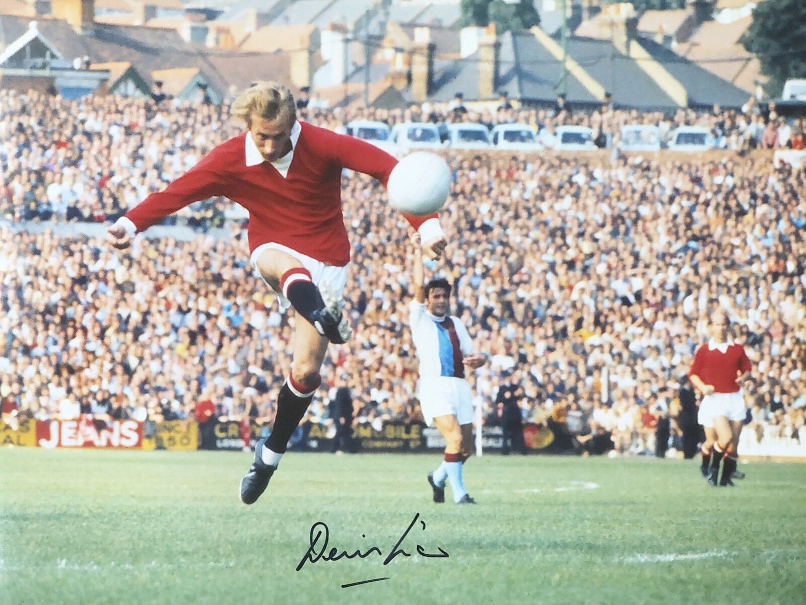 DENIS LAW SIGNED MANCHESTER UNITED 16x12