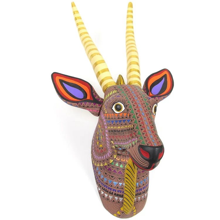 Antelope Head Wall Mount - Oaxacan Alebrije Wood Carving