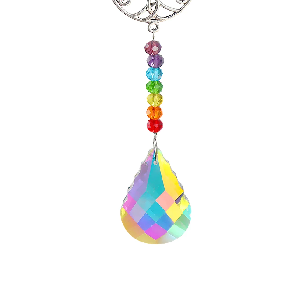 Crystal Wind Chime Tree of Life Beads Wall Ornaments Home Garden Decor (A)