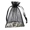 10 Pack | 5"x7" Black Organza Drawstring Wedding Party Favor Gift Bags