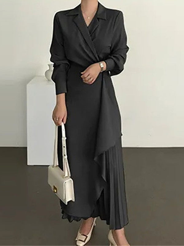 Elegant Solid Color Belted Shirt Dress | Oxredo Shop Ramadan Sale