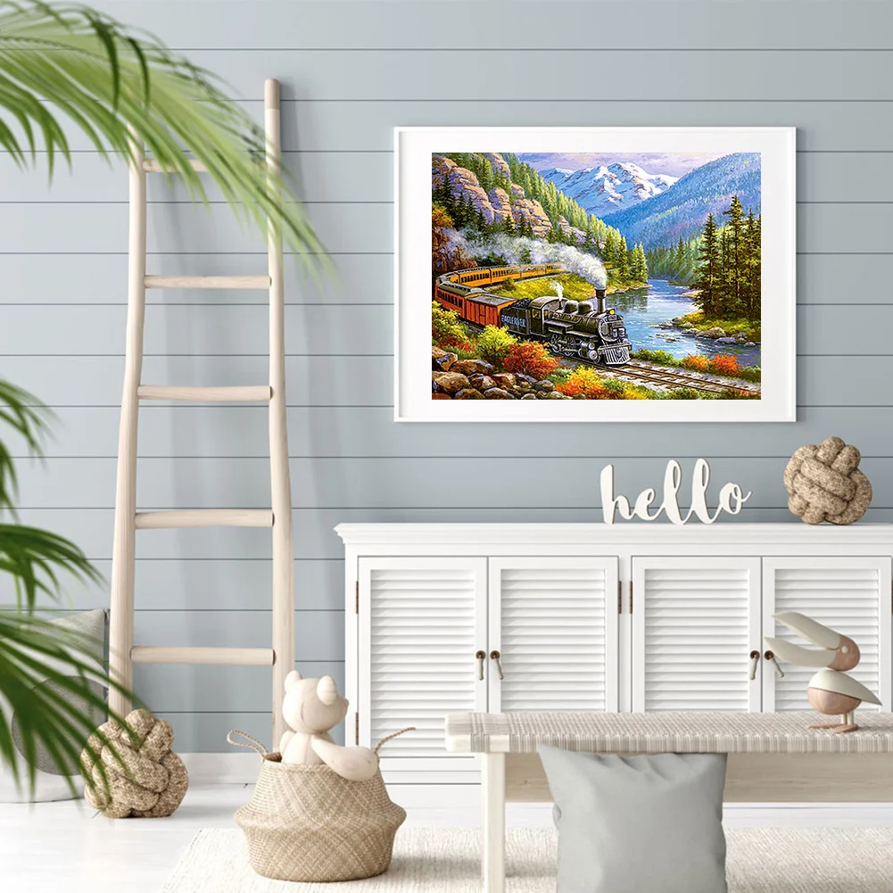 Diamond Painting - Full Round Drill - Train Park(40*30cm)