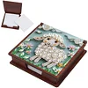 Wooden DIY Sheep Diamond Painting Kit Note Box with 160 Papers for Office Desk