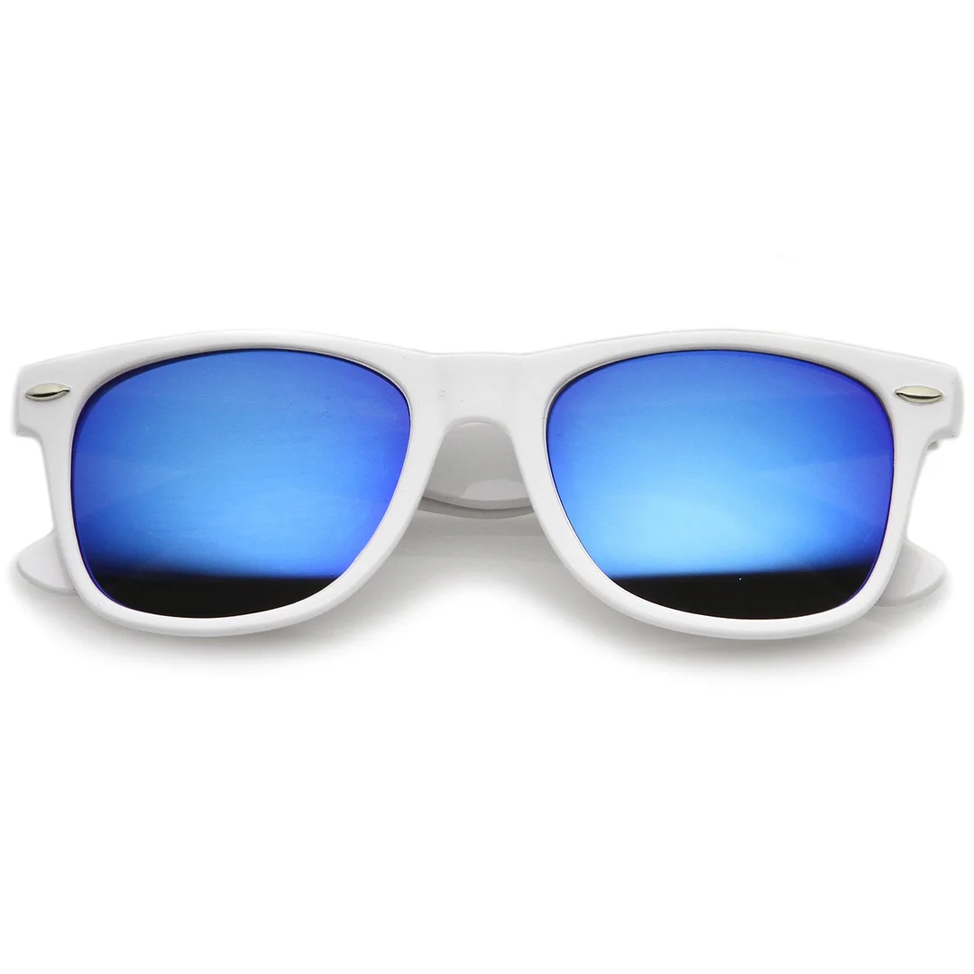 Retro Large Square Colored Mirror Lens Horn Rimmed glasses 55mm