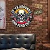 Tough Guy Skull - Round Metal Tin Signs(12*12Inch)