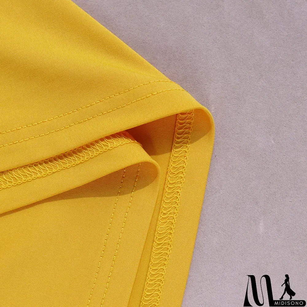 MidiSono - Women Long Sleeve Lace Up Hollow Out Long Sleeve Dress