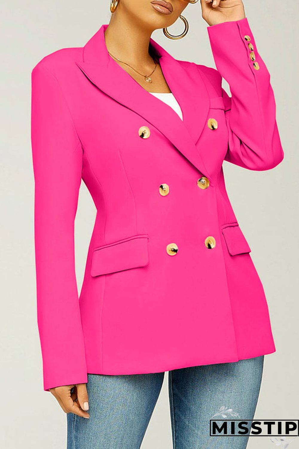 Black Casual Solid Patchwork Turn-back Collar Outerwear