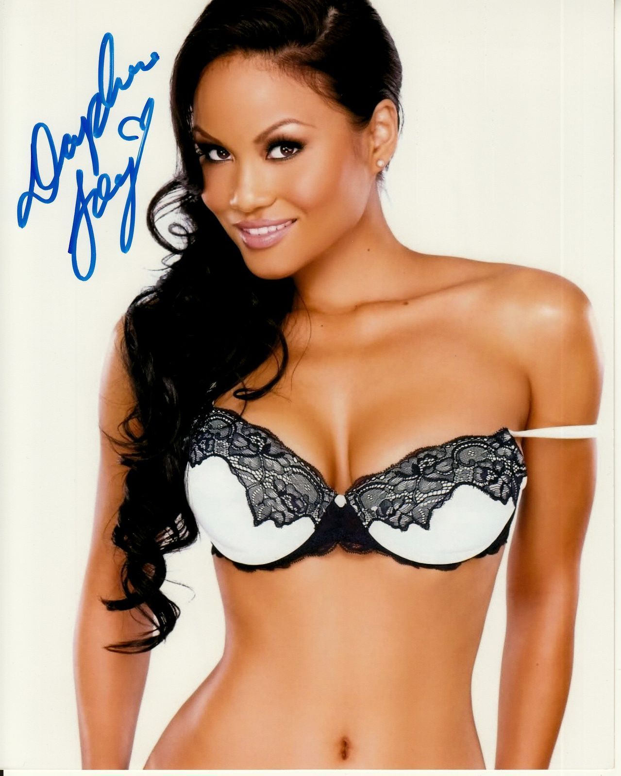 DAPHNE JOY hand-signed BUSTY HOT SEXY 8x10 w/ uacc rd coa COLOR CLOSEUP IN BRA