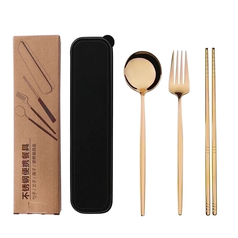 Casual Solid Color Stainless Steel Tableware 1 Set