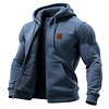 Men's Outdoor Style Hooded Sweatshirt Thick Cardigan Jacket by Inlyline