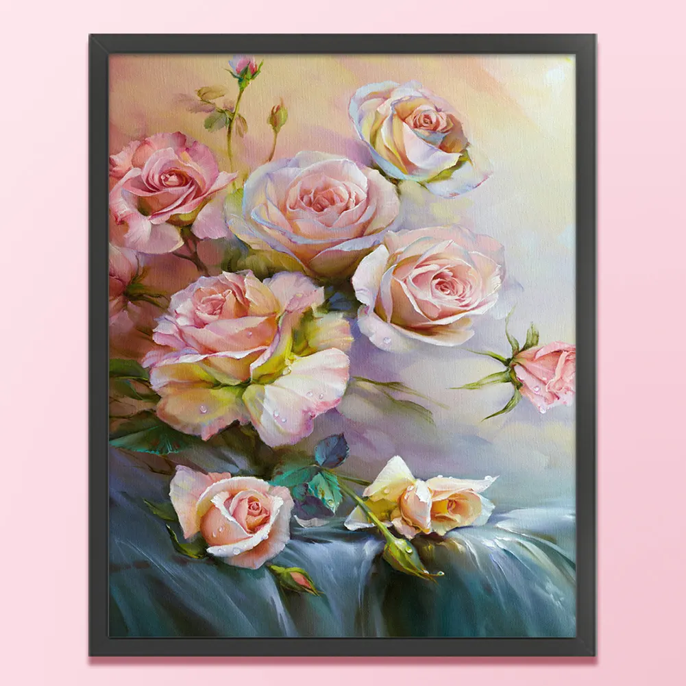 DIY Stamped Cross Stitch 11CT Full Embroidery 40*50cm - Pink Roses