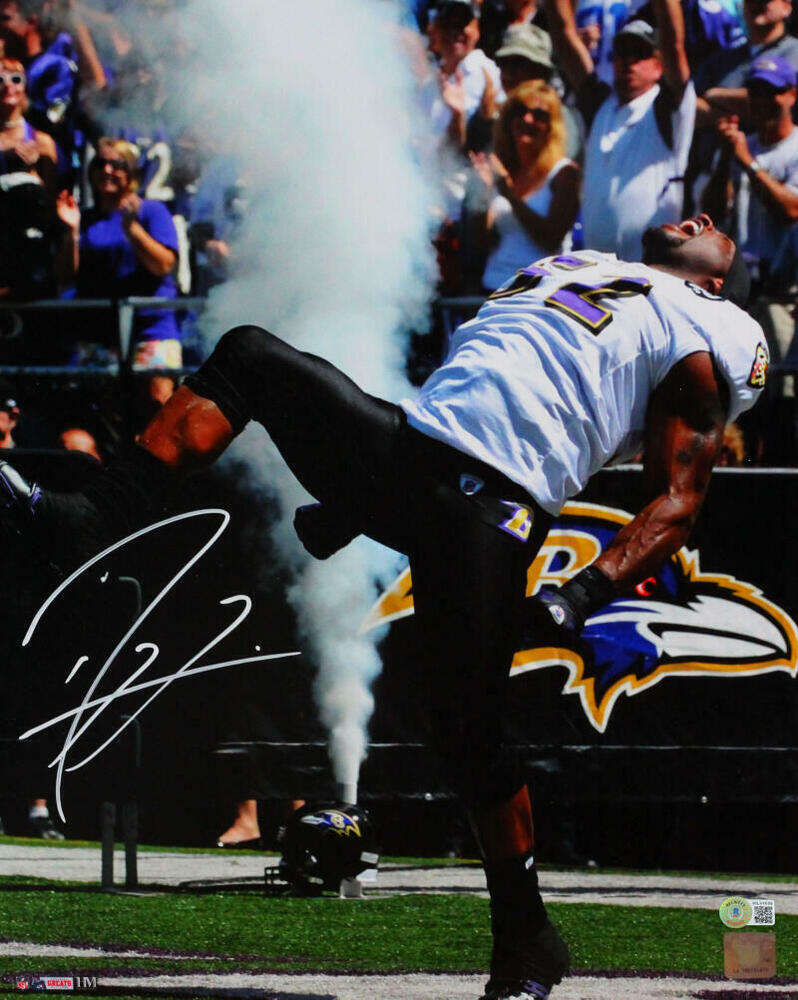 Ray Lewis Autographed Ravens 16x20 HM Tunnel Dance Photo Poster painting - Beckett W Hologram