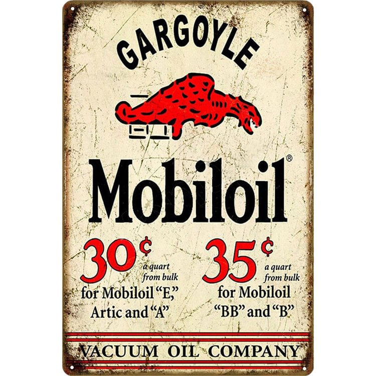 Mobiloil - Vintage Tin Signs/Wooden Signs - 20*30cm/30*40cm