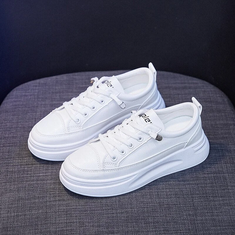 2021 Women Fashion Sneakers Women Summer White Shoes Women Shoes Young Ladies Casual Shoes Female Sneakers Brand Thick Sole 3cm