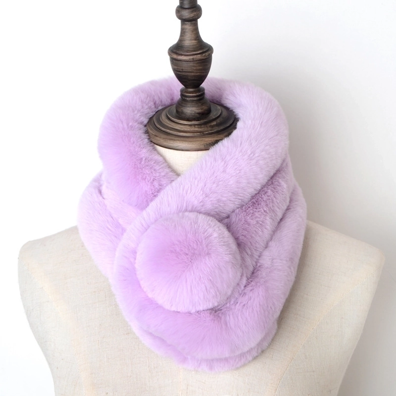 Unisex Elegant Vintage Style Solid Color Imitation Fur Scarf4