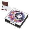 (US Local)PU Moon Flower Diamond Painting Notecard Box with 160 Sheets of Paper