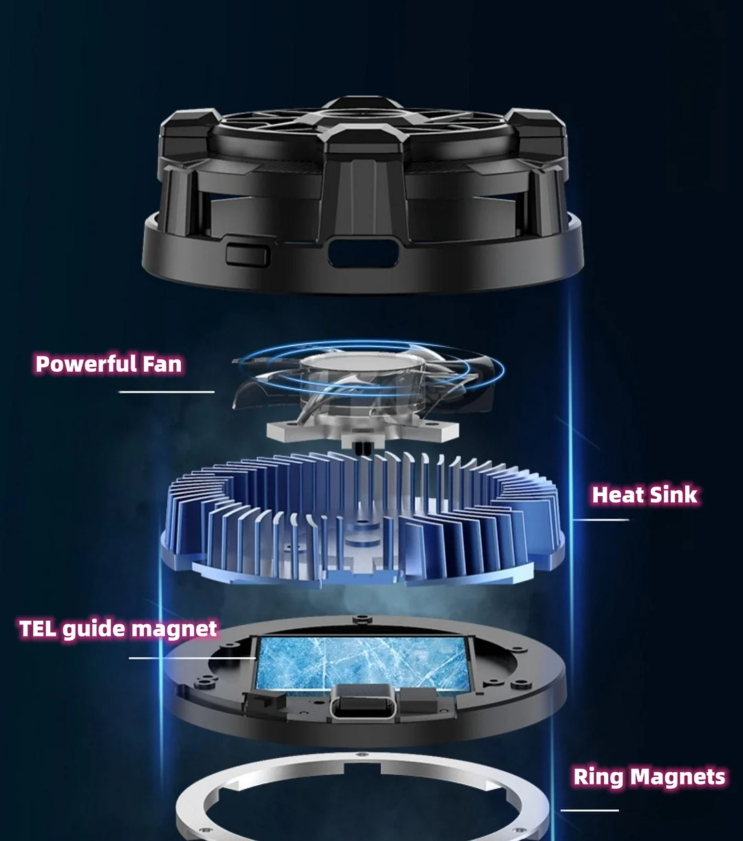 Magnetic semiconductor heat sink for mobile phone and tablet