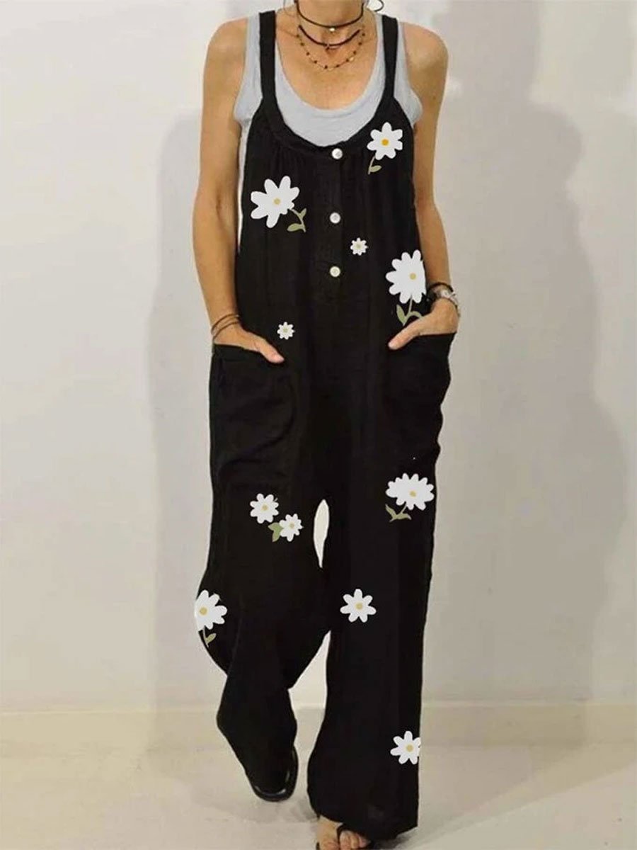 women's Floral Print Strapless Jumpsuit