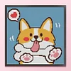 Cute Corgi Dog-14CT Stamped Cross Stitch Kit(25x25cm)