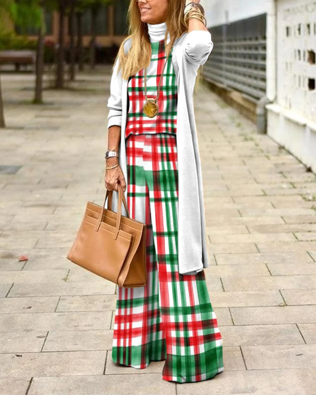Herringbone Sweater Three-Piece Suit b12a