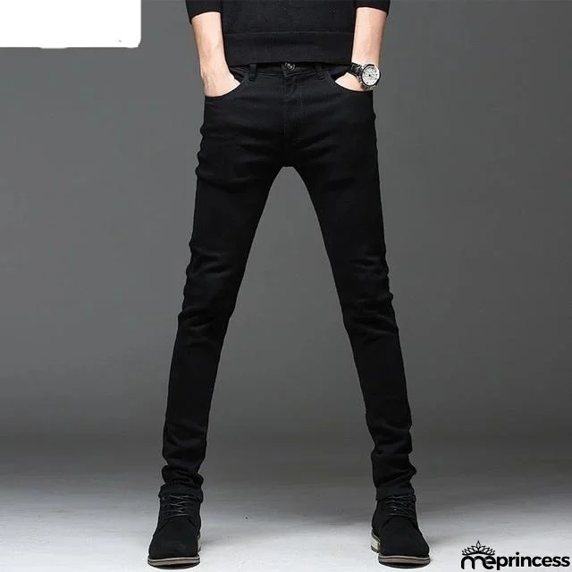 Men's Mid Waist Plain Button Zipper Closure With Pocket Denim Jean