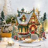 (US Local)Acrylic Christmas House Desktop Diamond Art Kits Diamond Painting Desktop Decors