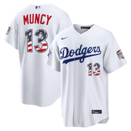 Youth Los Angeles Dodgers #13 Max Muncy Nike White 2026 All-Star Edition Stars & Stripes Stadium Jersey