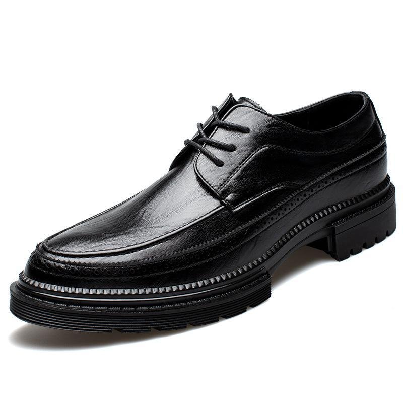 men's leather shoes, British retro casual shoes