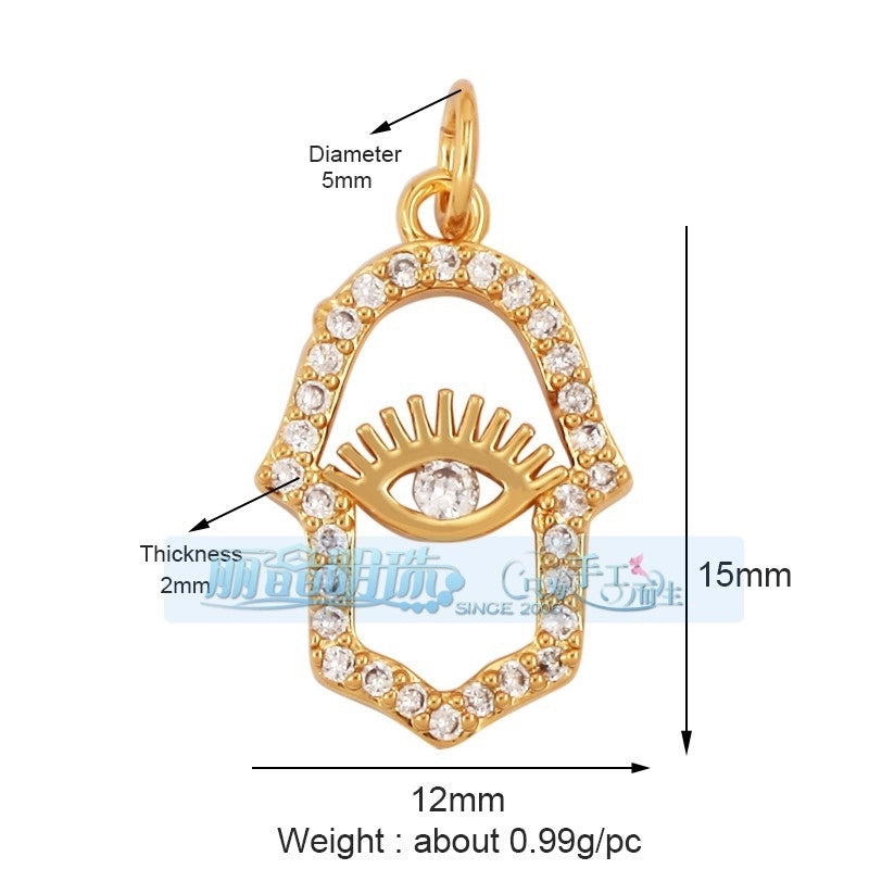 1 Piece Copper Zircon Devil’s Eye Pendant Jewelry Accessories