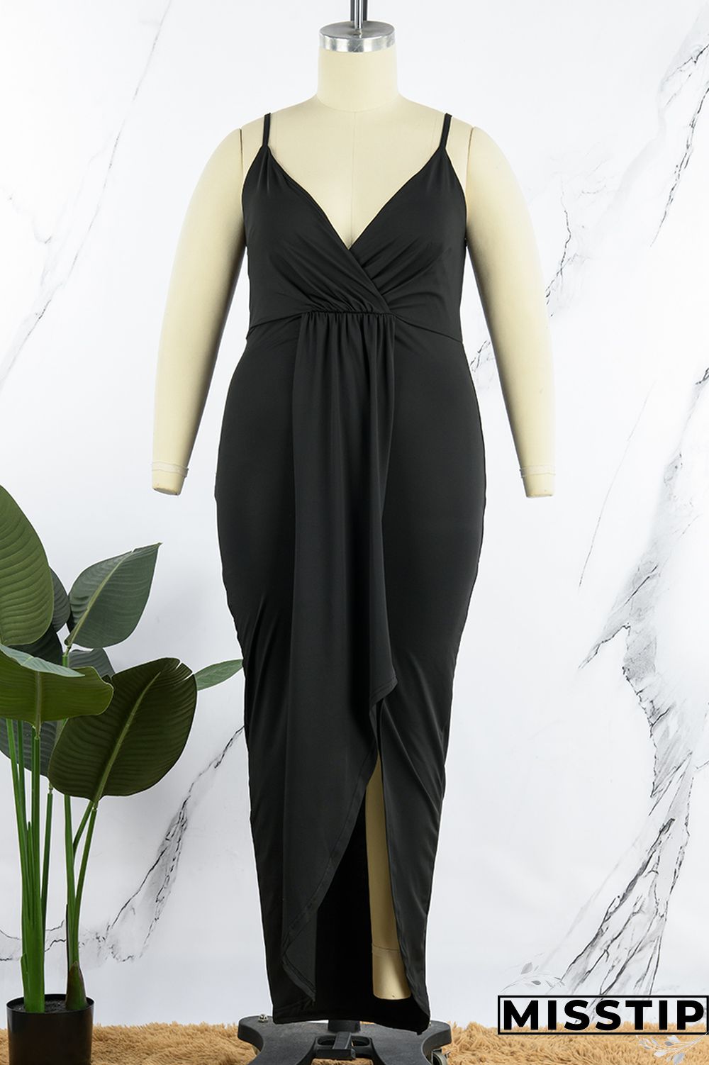 Purple Sexy Solid Patchwork Backless V Neck Sling Dress Plus Size Dresses