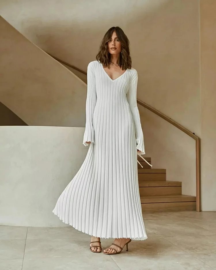 LONG SLEEVED KNIT DRESS（BUY 2 FREE SHIPPING）