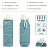20oz Silicone Foldable Travel Water Bottles Leakproof Valve Reusable, Carton Packaging, Gym Camping Hiking Travel Sports Lightweight Durable Bottle