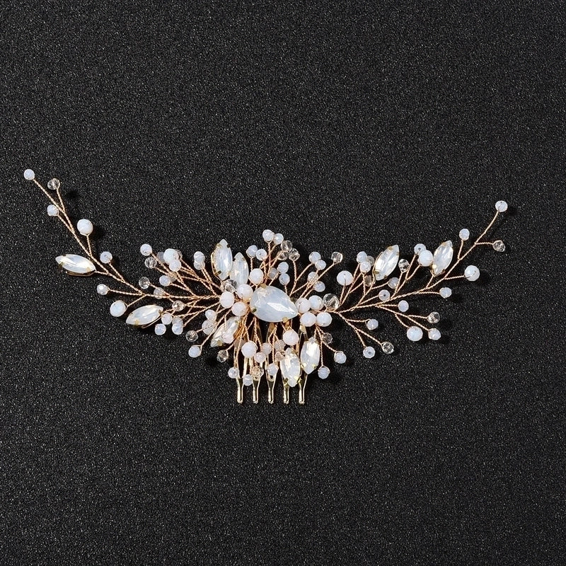 Luxurious Geometric Alloy Inlay Rhinestones Insert Comb