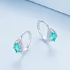 Sterling 925 Silver Blue Droplet Shiny Zircon Earrings