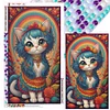 >SALE<5D DIY Full Round Drill Diamond Painting Rainbow Cat Kit Home Decoration 40x70cm