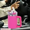 Cat Lid Accessories Charms with Straw Cover for Stanley 40oz Tumbler with Handle