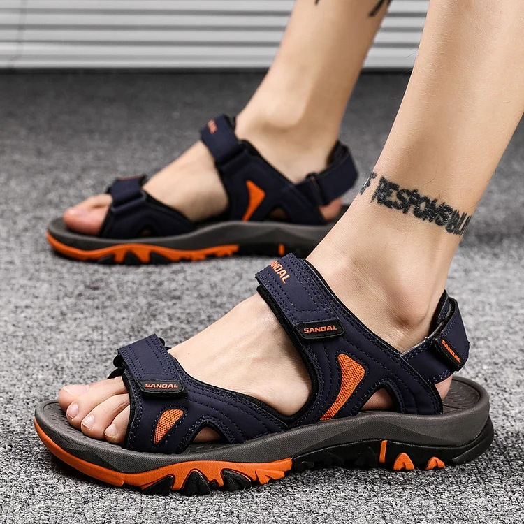 Xrcrm Men's Sandals 2025 Beach and Sea Casual Shoes Sandal for Men Summer Male New Slippers Wears Genuine Leather Man Flip Flops