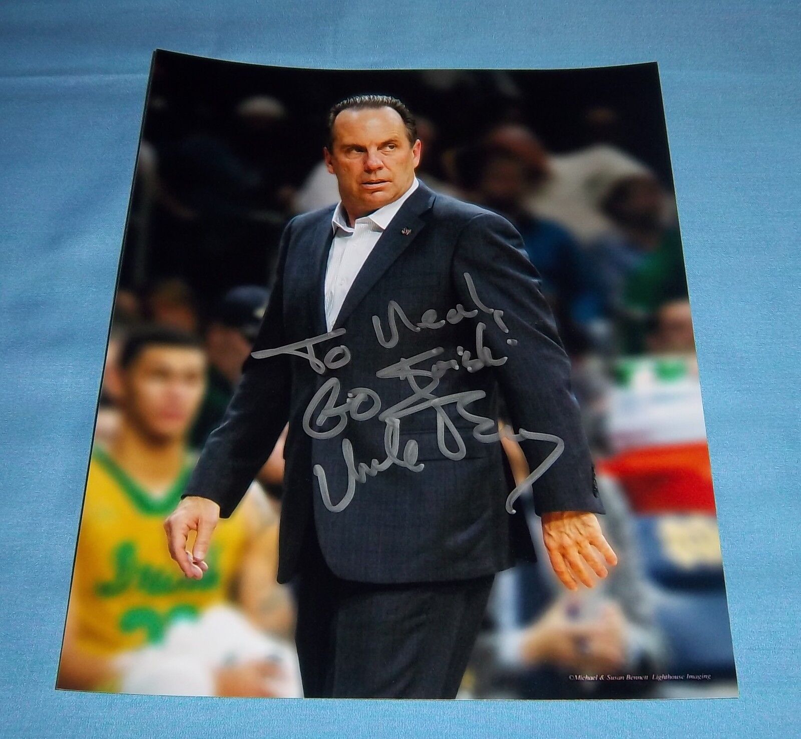 Notre Dame Coach Mike Brey Signed Autographed 8x10 Photo Poster painting Irish