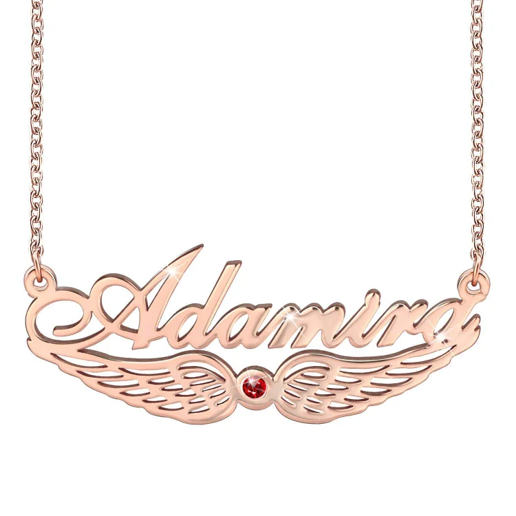 Angel Wing Name Necklace Personalized Gift
