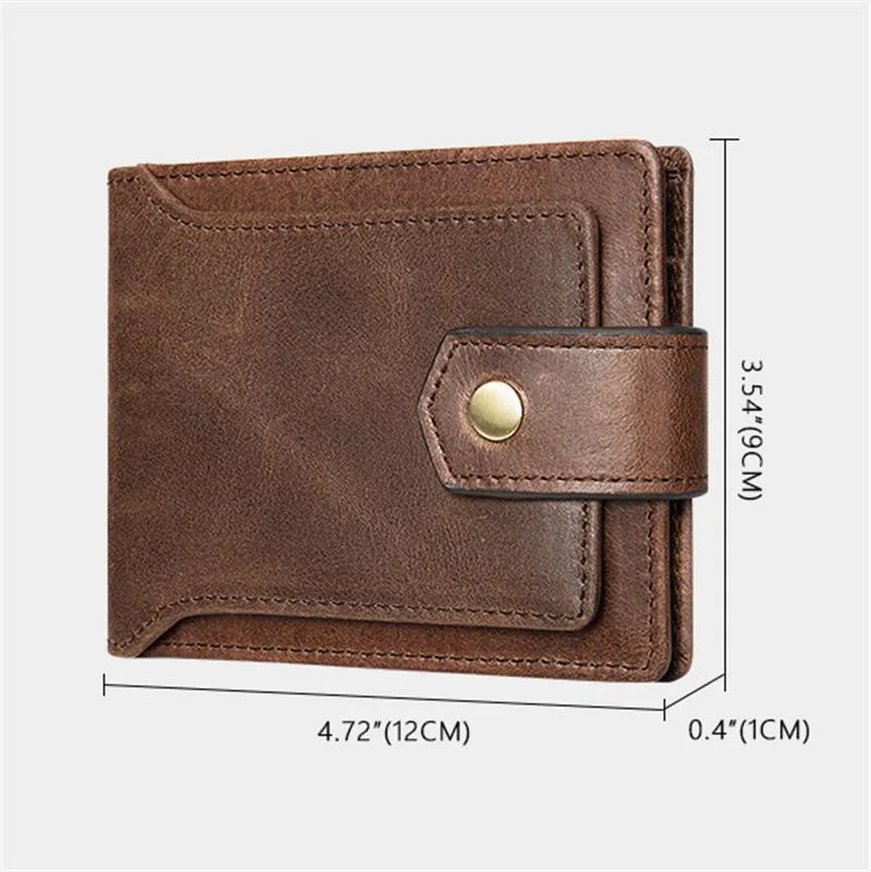 Anti-Scan Genuine Leather Currency Pocket Slip Pocket Coin Slot Lightweight Wallet